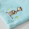 RKS-0054 Ruikasi Turquoise Baby Flannel Blanket with A Cute Giraffe Embroidery