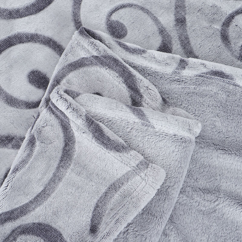 RKS-0336 Back Printed Sheared Floral Pattern Flannel Fleece Blanket Craft Throw