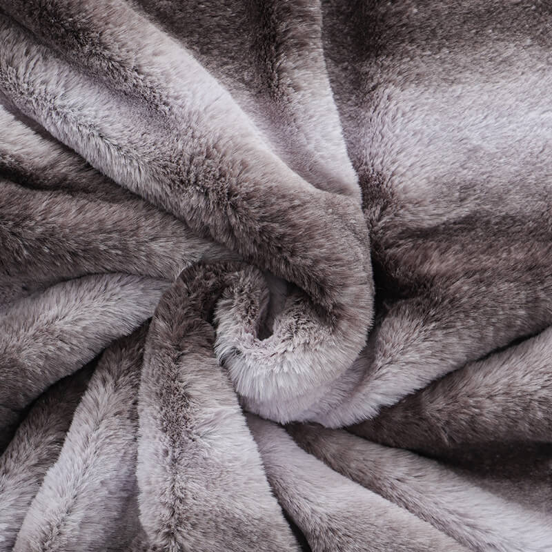 RKS-0291 Brushed Faux Fur Fleece & Sherpa Blanket/ Throw