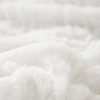 RKS-0107 August NEW Arrival Snow White Brushed Faux Fur Fleece Blanket With Polar Fleece Blanket 