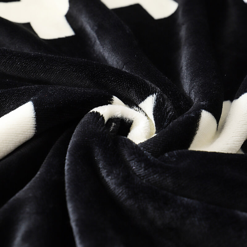 RKS-0143 High Quality Doubel Microfiber Flannel Fleece Throw Black Blanket Super Soft Blanket
