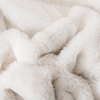 RKS-0089 100% Polyester 50 x 60 & 60 x 80 Inch Stripe Flannel With Fake Fur Throw Blanket Faux Fur 