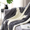 RKS-0145 Grey Fluffy Printed Big Star Flannel Fleece Blanket Throw For Sofa 