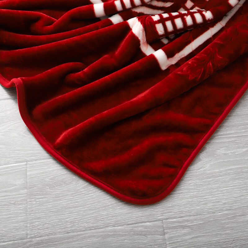 RKS-0028 Print Raschel Blanket With Emboss Cheap Comfortable Super soft mink raschel blanket for winter