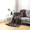 RKS-0079 Marble Pattern Dark Brown PV Fake Fur Fleece Blanket/ Throw