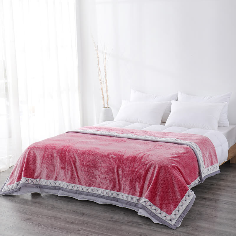 RKS-0321 Shiny Rose Red Printed Mink Blanket Supersoft Thick Cloudy Blanket 2021 New Minky Blanket Factory Directly Supply