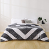 RKS-0269 RUIKASI 220*240 Diamond Print Classical Stripe Flannel Comforter With Patchwork Flannel Sherpa Comforter