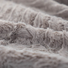 RKS-0185 Elegant Grey Strip Faux Fur Blanket for Bed & Sofa