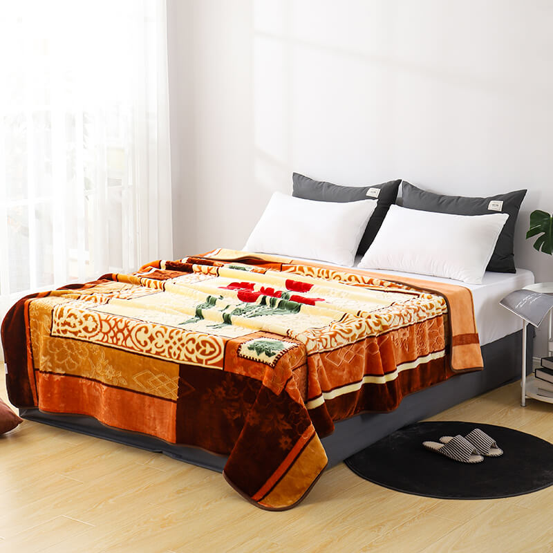 High Quality Northeast Asia Style Extra Thick Fleece Flower Printed Blankets RKS-0166