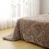 RKS-0267 RUIKASI 220*240 Hot Sale Coffe Color Brushed Faux Fur Quilt Cover Bedding Set 2020