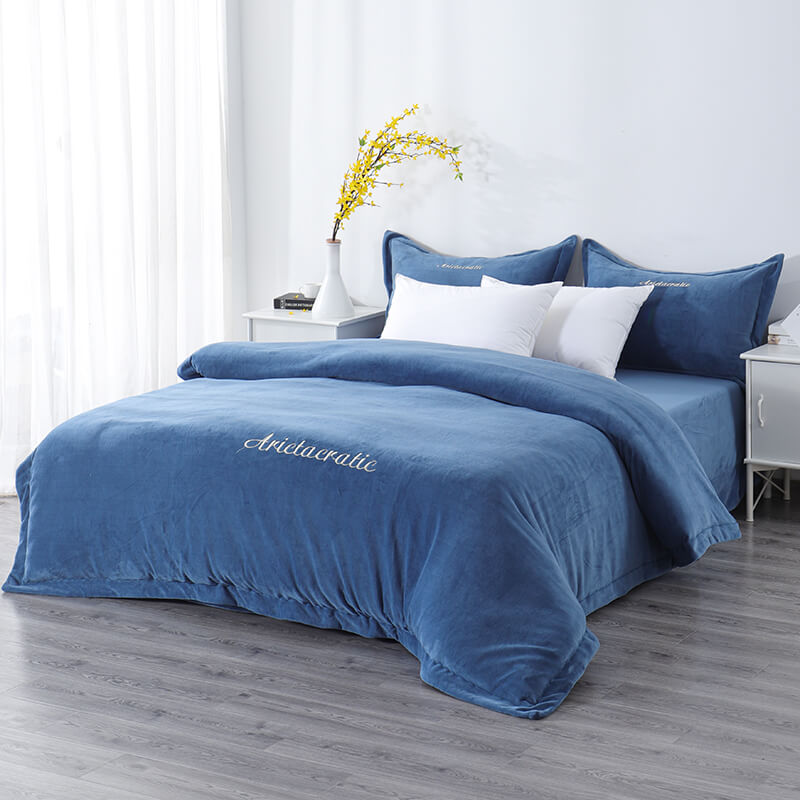 RUIKASI RKSB-0273 Coral Warm Cover Thicken Duvet Covers Bedding Set For Bed Flannel Bedding Set Duvet Cover Set