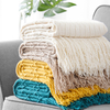 RKS-0374 Solid Colors 100% Acrylic Curve Design Sofa Throw Knitted Thread Blanket