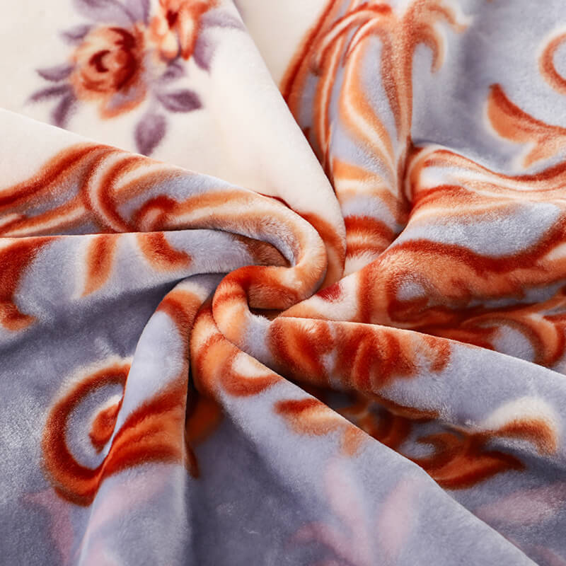 NEW Design Blanket Floral Pattern Polyester 1 ply Mink Blanket RKS-0230
