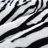 RKS-0114 Black And White Zabra Printing Faux Fur Fleece & Warm Sherpa Quilt, Bed Comforter