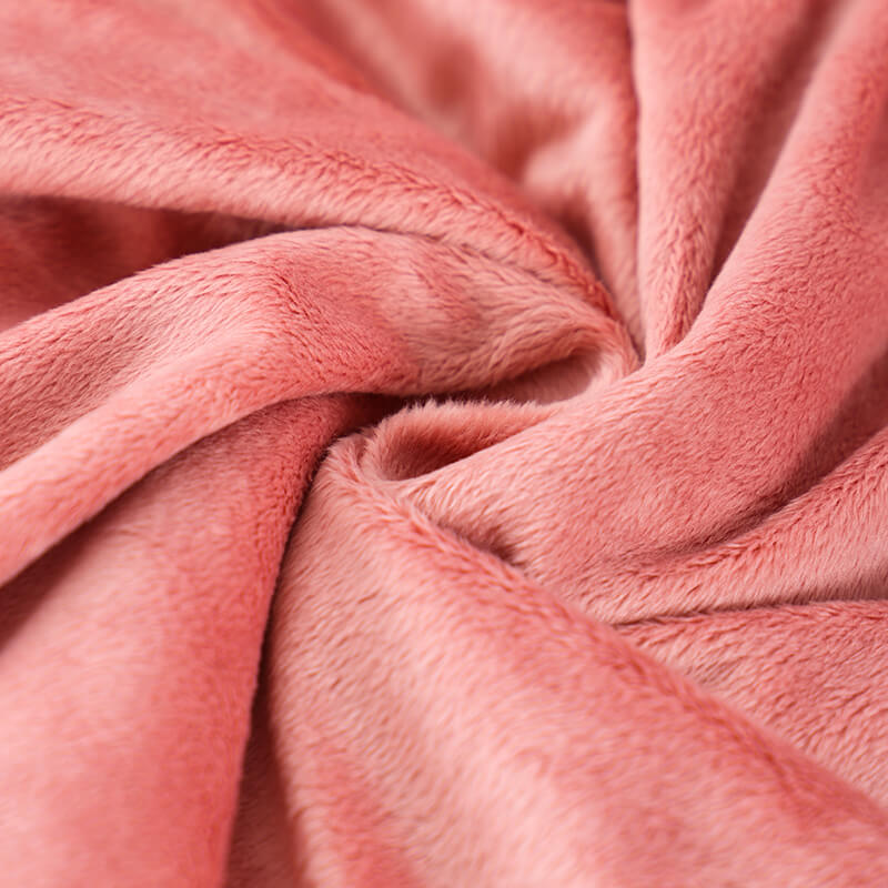 RKS-0164 Cozy Solid Pink Color Flannel Sherpa Blanket Throw for Sofa 