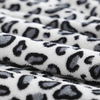 RKS-0295 Printing Black & White Leopard Spot Faux Fur Fleece Blanket/ Throw with Sherpa back