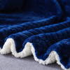 RKS-0040 China Supplier 100% Polyester Double Layer Solid Jacquard Flannel Fleece Blanket