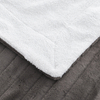 RKS-0249 Sufer Soft Embossed Stripe Blanket Coffee Faux Fur Throws & White Sherpa