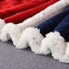 RKS-0151 100% Polyester Printed Flannel Fleece Blanket Throw Backside Sherpa