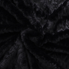 RKS-0251 Solid Black Faux Fur Blanket with White Sherpa Back for Bedding Using