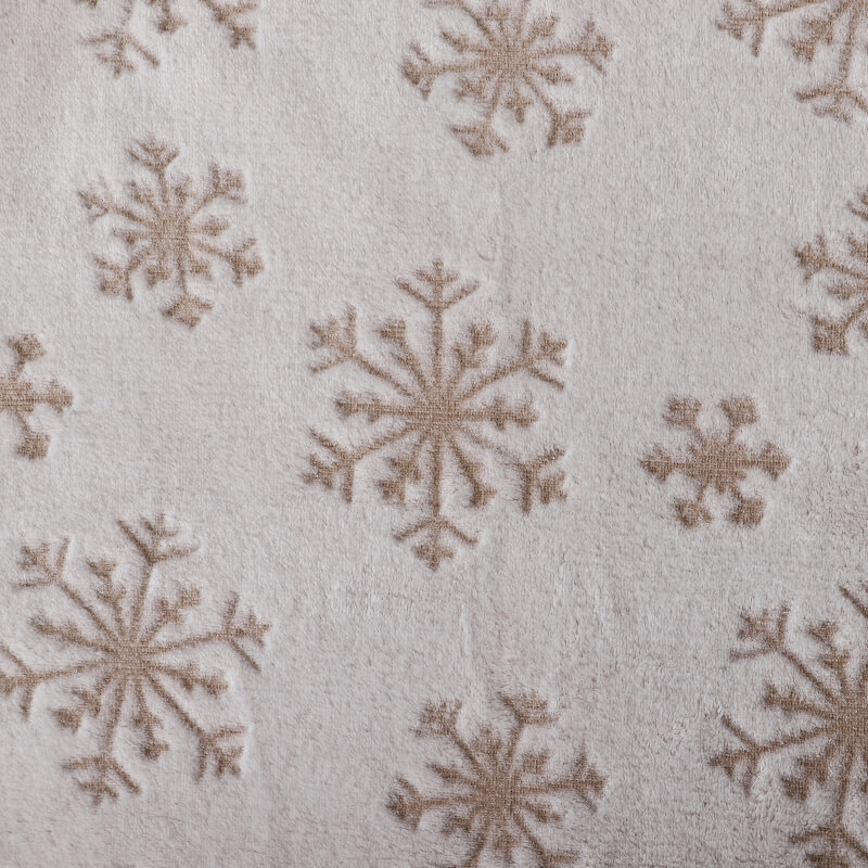 RKS-0187 Wholesale 1 Ply Snowflake Jacquard Flannel Blanket Super Soft Throw