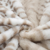 RKS-0312 Printing Faux Rabbit Fur & Sherpa Fleece Bed Bath Blanket