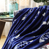 RKS-0025 Flannel Throws Bule Color Fish Pattern Queen Size Flannel Blanket 