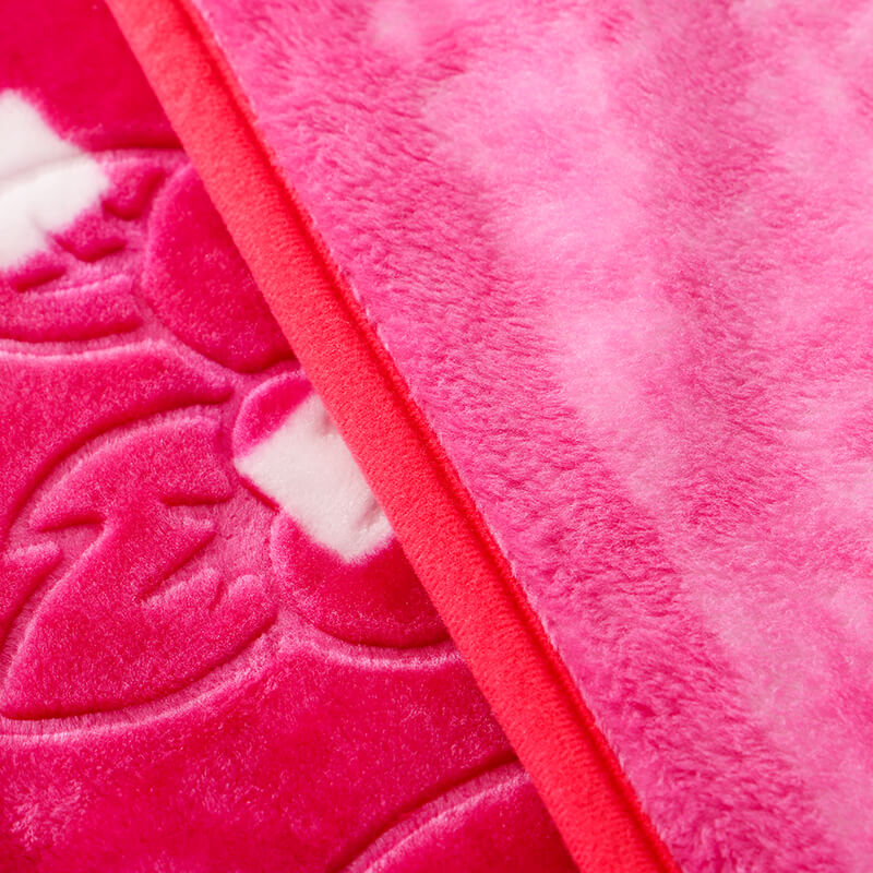 100% Polyester Raschel Blanket Soft Mink 2kg Side Embossed Blanket for hotel RKS-0181