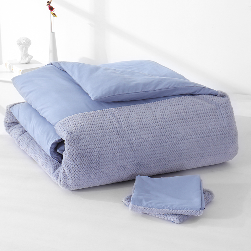 RUIKASI RKSB-0363 3 Pieces Fashion Winter Stitching Plush Bed Set Bedding Set Luxury Duvet Cover Bedding Set