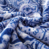 RKS-0024 Fluffy Plush Furry Throw Blankets Flannel Throw Blanket with Blue & White Porcelain Printing