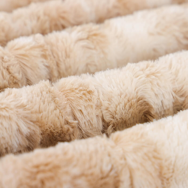 RKS-0297 Ruikasi Dyed Faux Fur Blanket Warm Brushed Fake Animal Fur Sherpa Blanket